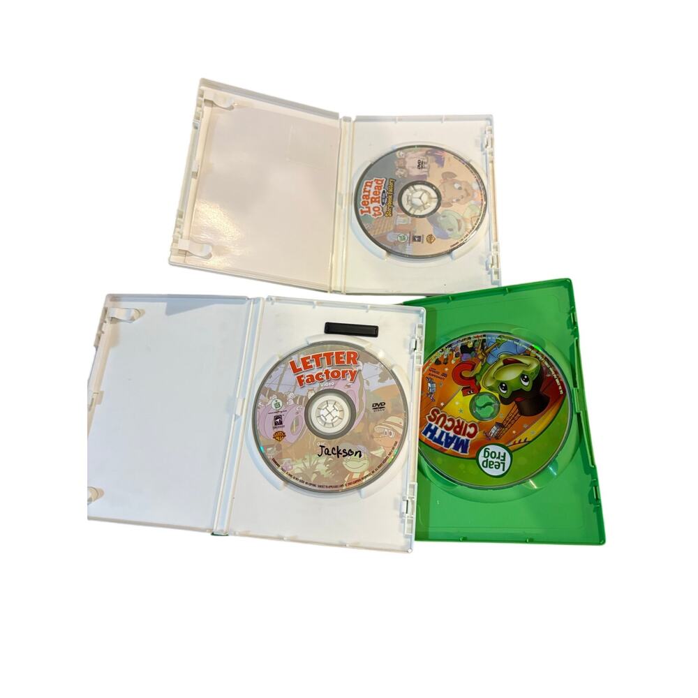 LeapFrog DVD Lot Letter Factory Code Word Caper Math Circus Learning Path - Picture 2 of 3
